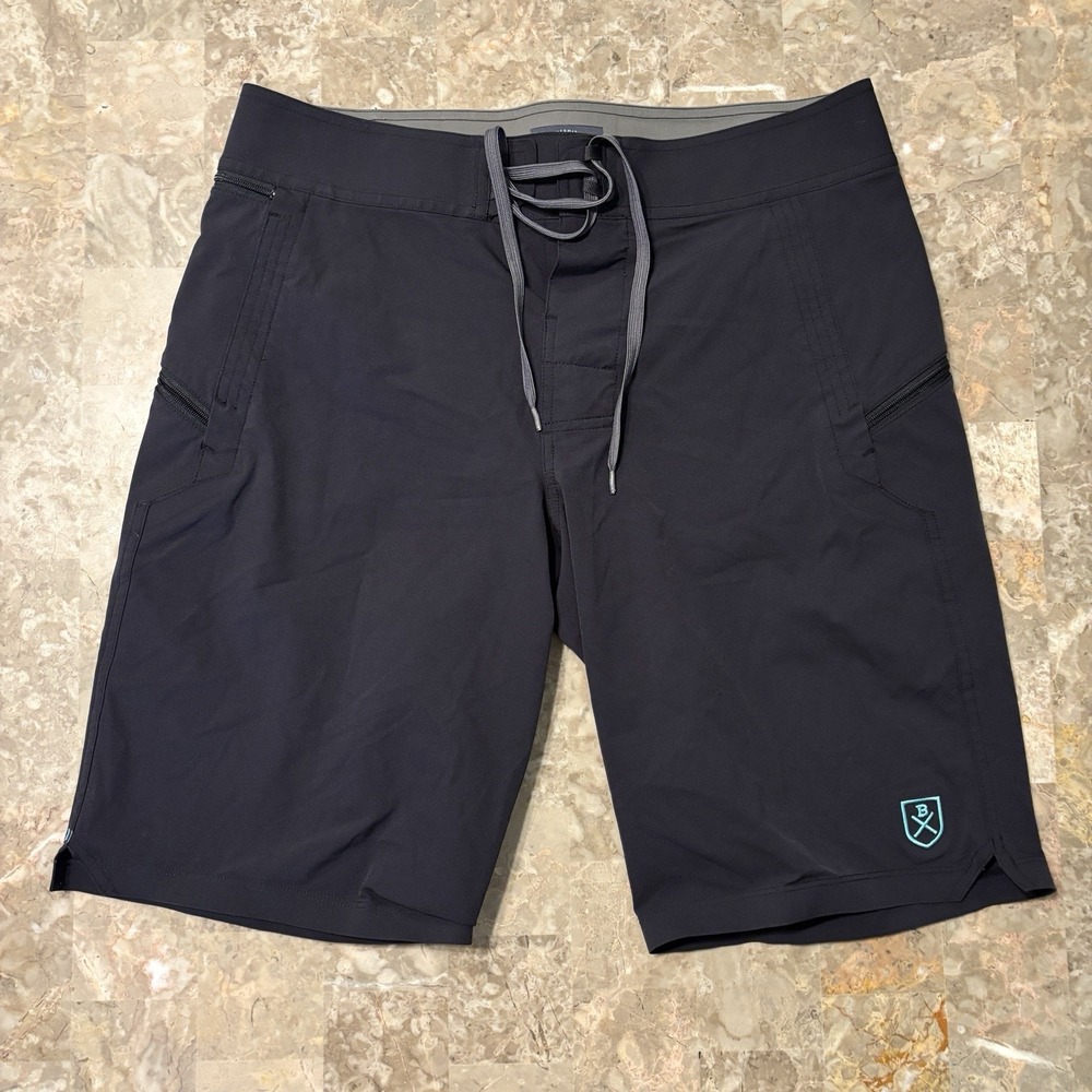 Bluesmiths The Spartan Board Shorts Mens 31 Black 11" Heavy Duty Beach Surf